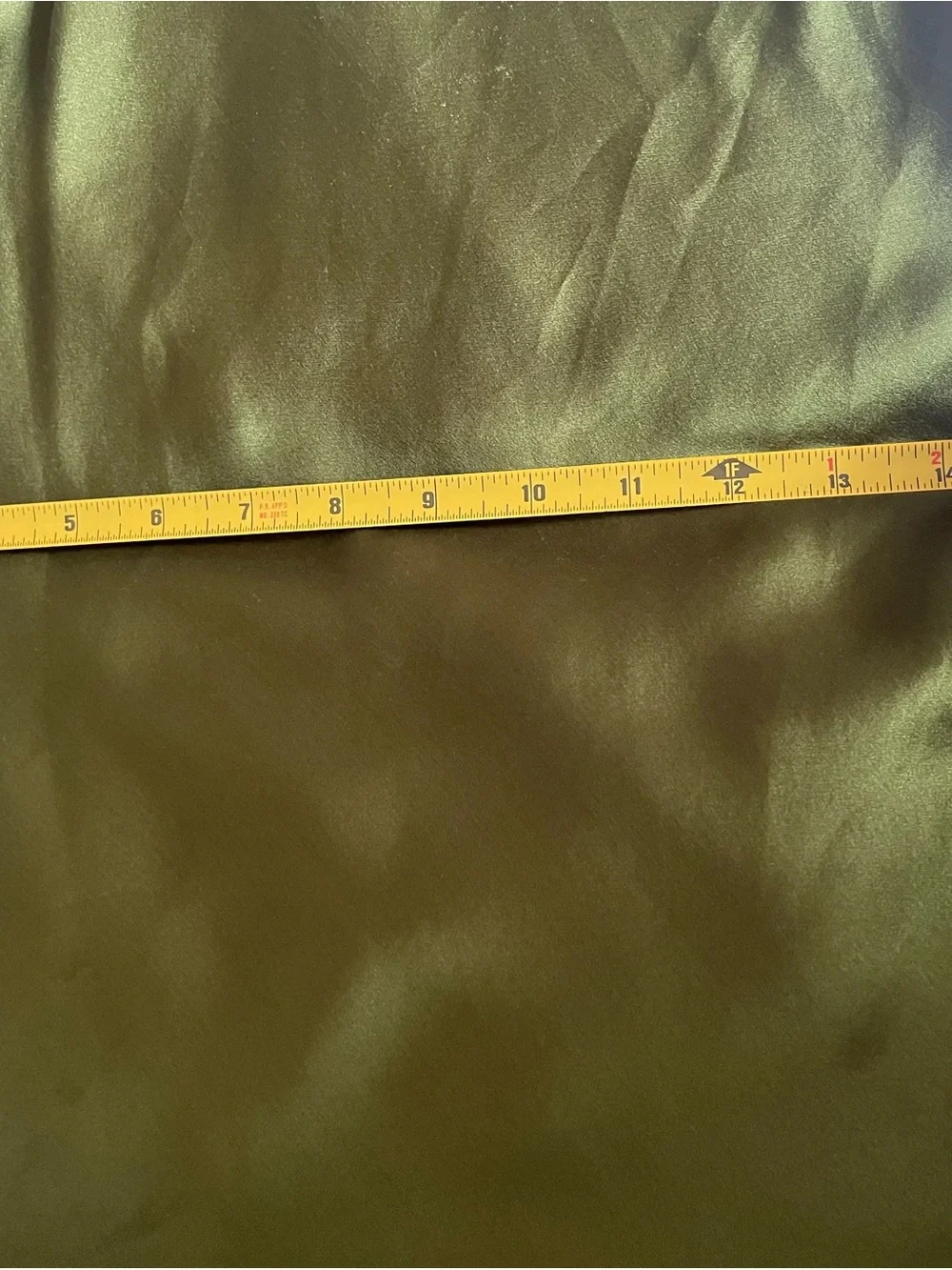 Burberry Olive Green Satin Slip with Black Lace Trim